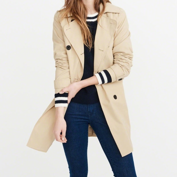 Abercrombie & Fitch Jackets & Blazers - Abercrombie & Fitch Khaki Belted Trench Coat